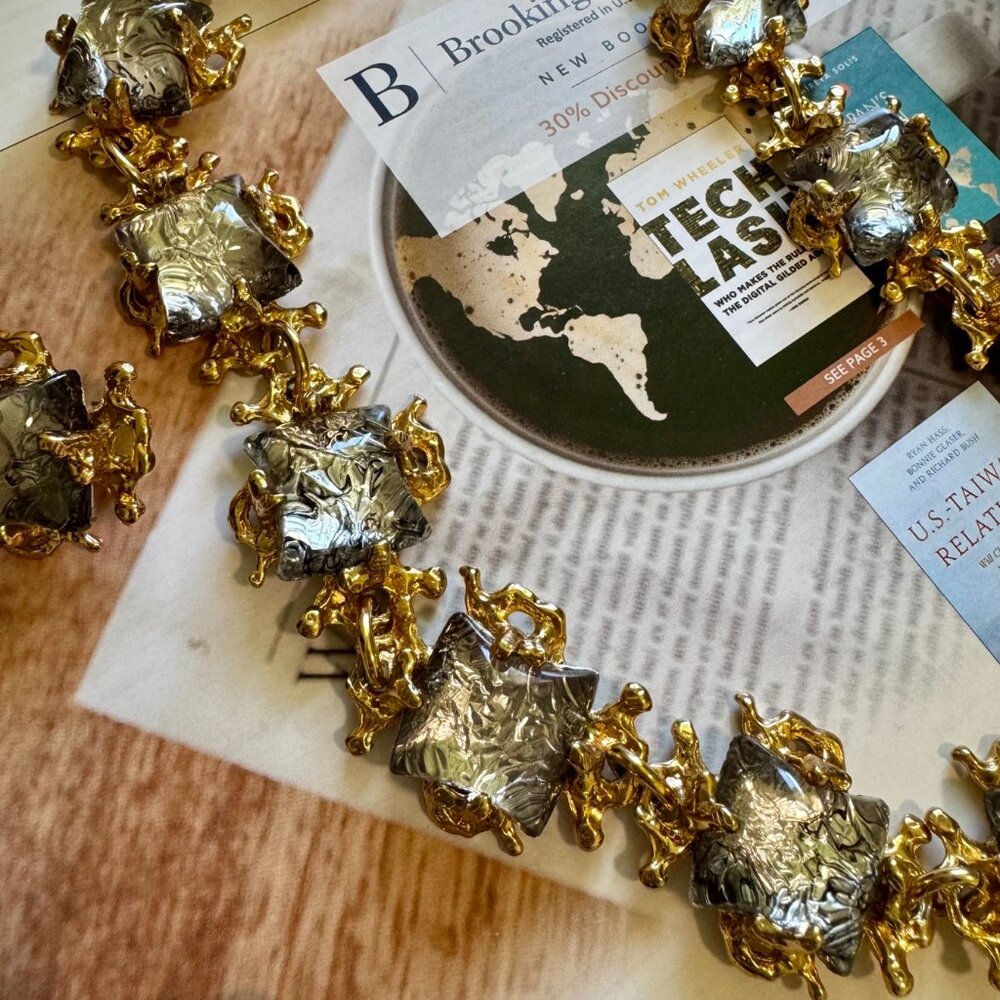 Gavilane Paris signed Vintage Necklace + Bracelet + Earring Set